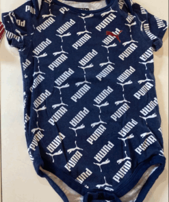 Puma kids All Over Puma Logo With Orange Cat Romper Navy
