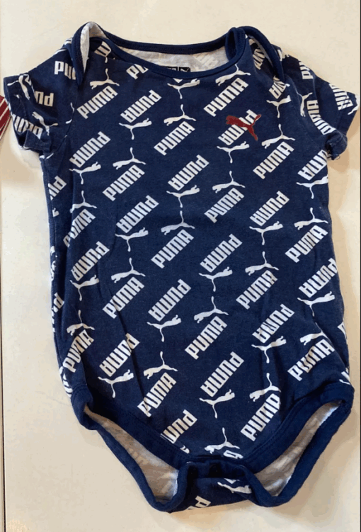 Puma kids All Over Puma Logo With Orange Cat Romper Navy