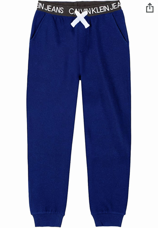 CALVIN KLEIN KIDS LOGO WAISTBAND FLEECE JOGGER - Royal Blue
