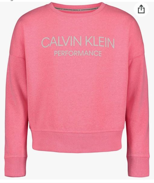 CALVIN KLEIN PRFORMANCE OVERSIZED CREW NECK SWEATSHIRT - PINK
