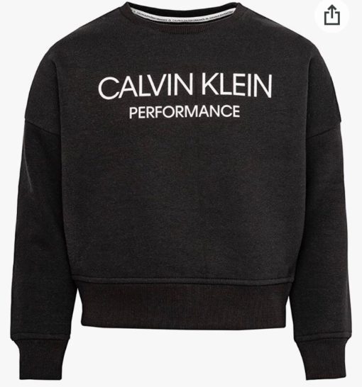 CALVIN KLEIN PRFORMANCE OVERSIZED CREW NECK SWEATSHIRT - BLACK
