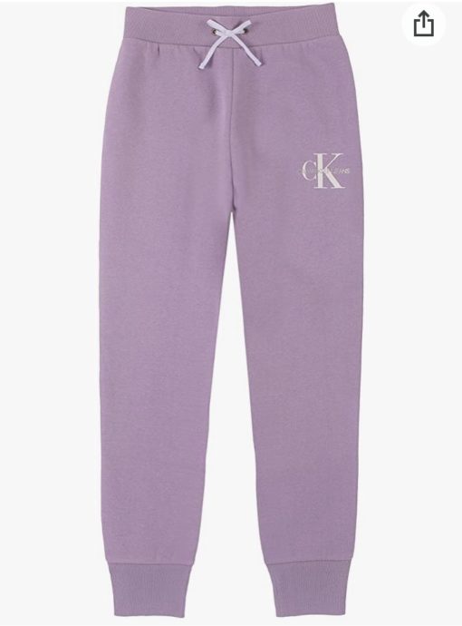CALVIN KLEIN LOGO FLEECE SWEATPANTS - Purple