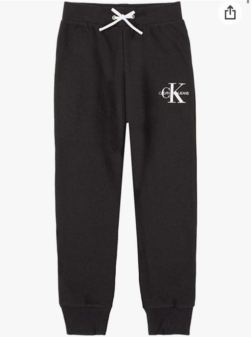 CALVIN KLEIN LOGO FLEECE SWEATPANTS - BLACK - Image 2