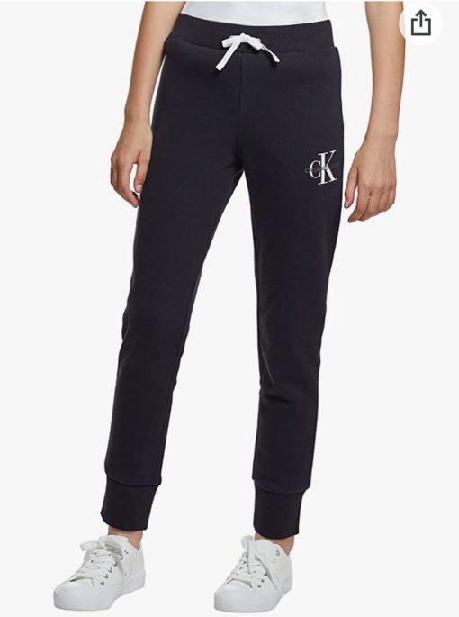 CALVIN KLEIN LOGO FLEECE SWEATPANTS - BLACK