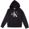 CALVIN KLEIN FRONT LOGO ZIP THROUGH HOODIE - Black