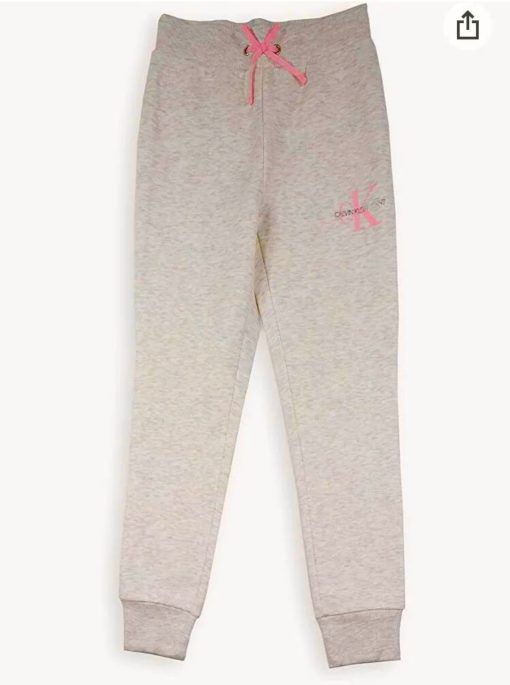 CALVIN KLEIN LOGO FLEECE SWEATPANTS - Off White