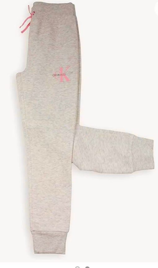 CALVIN KLEIN LOGO FLEECE SWEATPANTS - Off White - Image 2