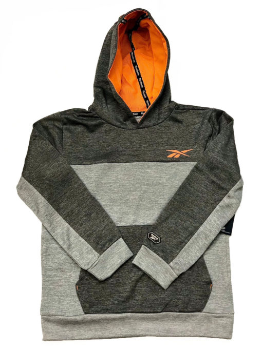 Reebok Boys Color Block Pull Over Hoodie - Charcoal
