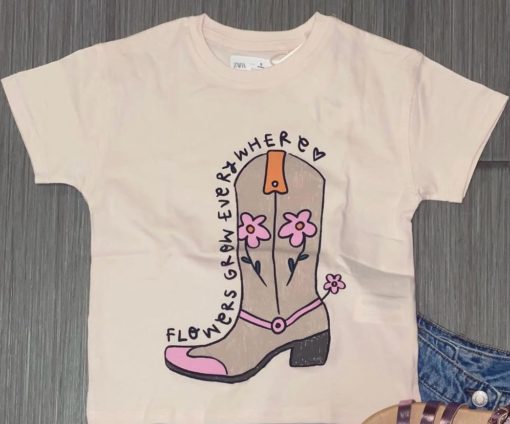 ZARA LONG SHOES PRINT T-Shirt - Image 2