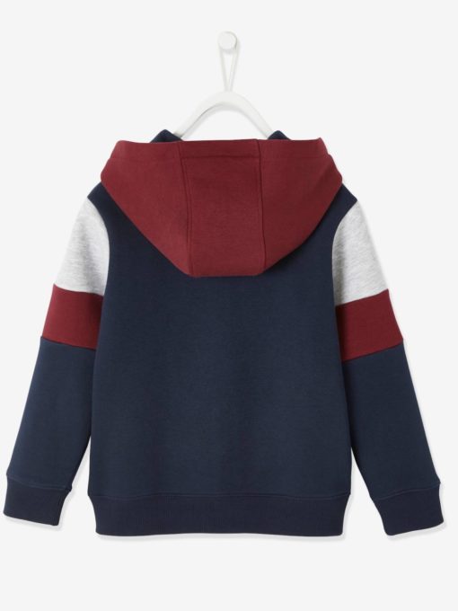 Vertbaudet Colourblock Sports Jacket for Boyz - Maroon - Image 4