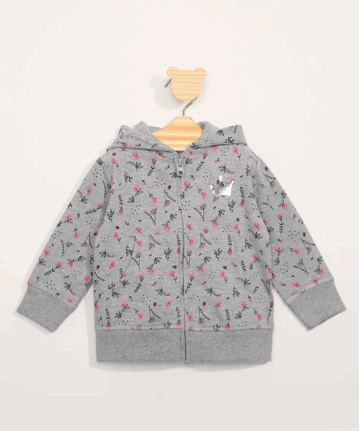 C&A Kids floral print children's zip hoodie
