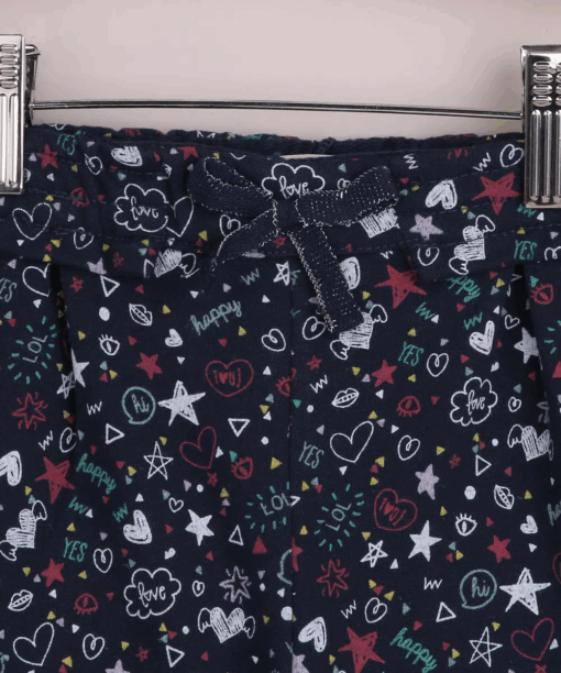 C&A Kids straight pants printed with hearts and stars hem folded waistband - Image 2