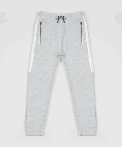 C&A children's jogger pants in piquet with side cutout gray blend light