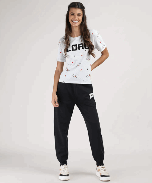 C&A youth pants in embroidered hoodie "hi!" and black pockets - Image 2