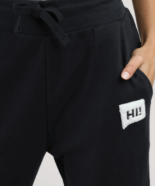 C&A youth pants in embroidered hoodie "hi!" and black pockets - Image 3