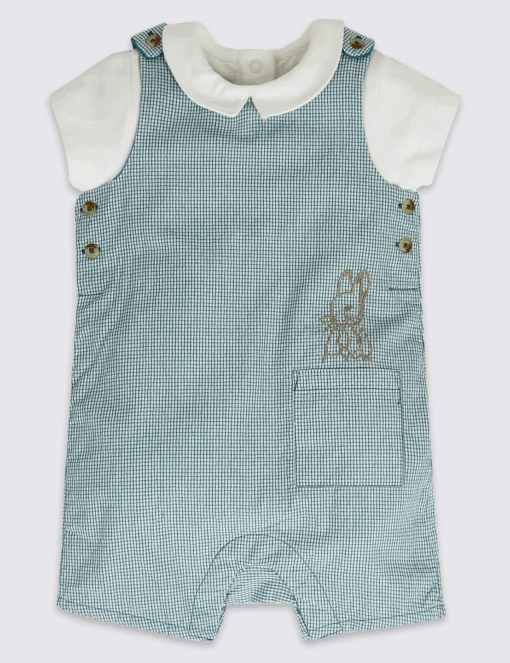 Marks & Spencer 2 Piece Peter Rabbit Bib Short & Bodysuit