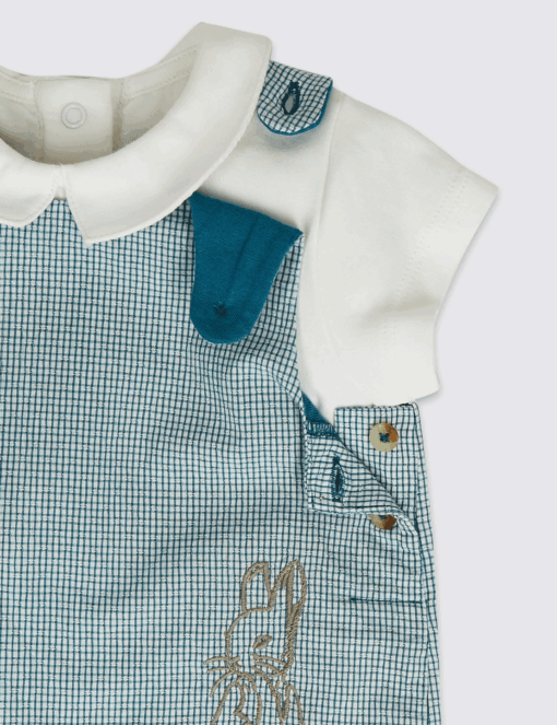 Marks & Spencer 2 Piece Peter Rabbit Bib Short & Bodysuit - Image 3