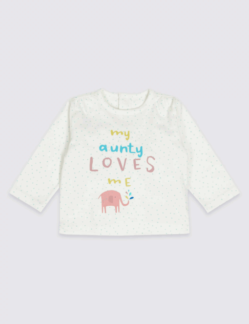 Marks & Spencer PURE COTTON MY AUNTY LOVES ME TOP
