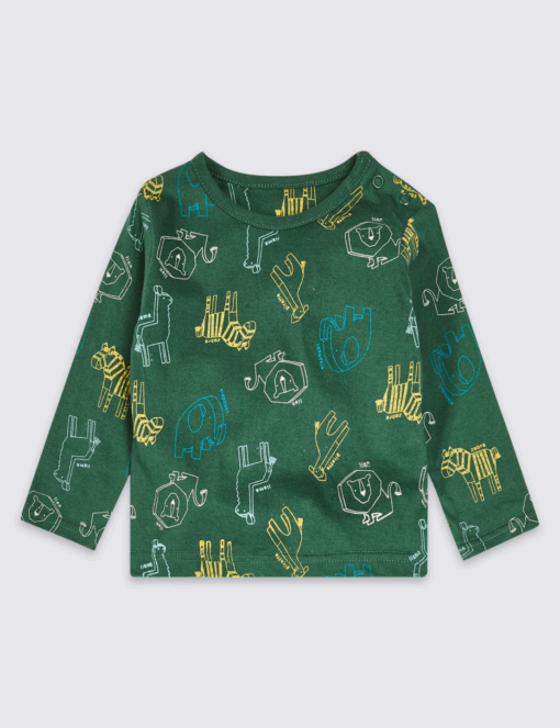Marks & Spencer Pure Cotton Animal Print T-Shirt