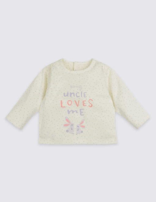 Marks & Spencer My Uncle Loves Me Pure Cotton Spotted Top