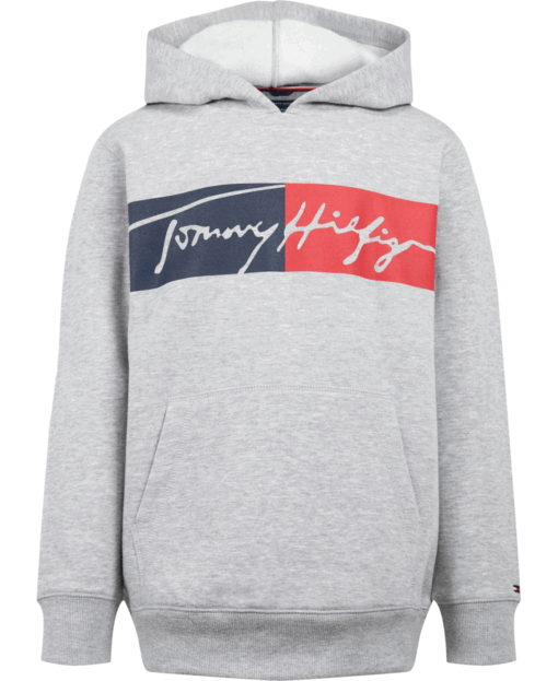 Tommy Hilfiger Boys' Long Sleeve Heavyweight Fleece Pullover Hoodie - Image 2