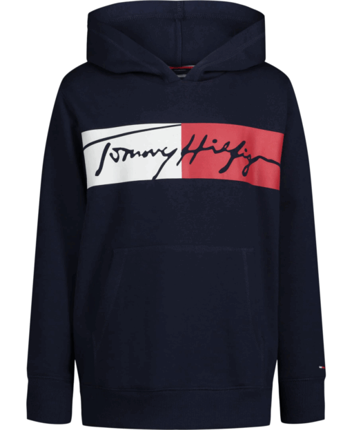 Tommy Hilfiger Boys' Long Sleeve Heavyweight Fleece Pullover Hoodie
