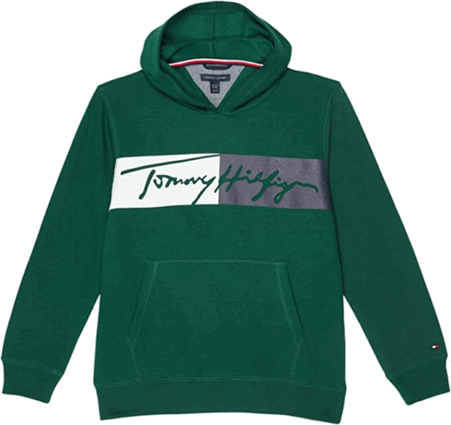 Tommy Hilfiger Boys' Long Sleeve Heavyweight Fleece Pullover Hoodie - Image 3