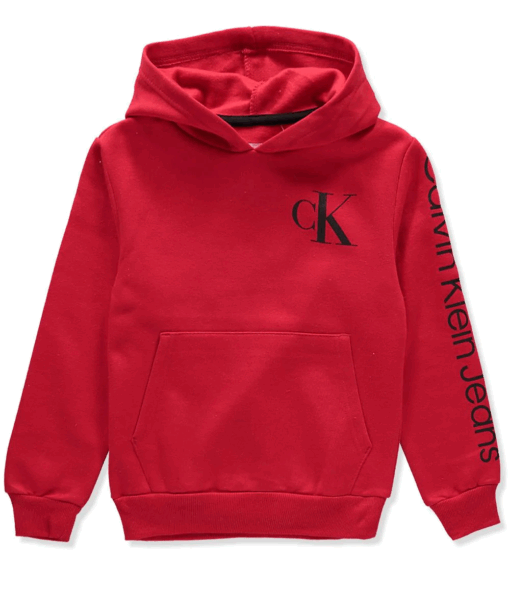 Calvin Klein Kids Small Logo Pullover Hoodie Sweatshirt - Black - Image 8