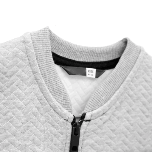 Pep & Co PARACHUTE QUILTED PANELED ZIPPER JACKET FOR KIDS - Grey/Navy - Image 2