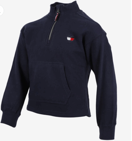 TOMMY HILFIGER HEART LOGO ON CHEST 1/4 ZIP SWEATSHIRT - Image 2