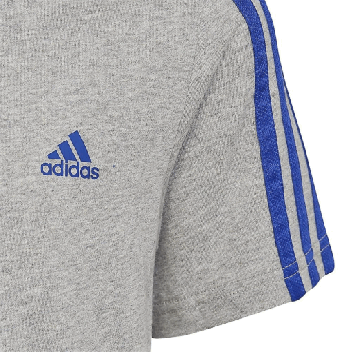 Adidas Boys 3 Stripes T-Shirt - Grey - Image 2