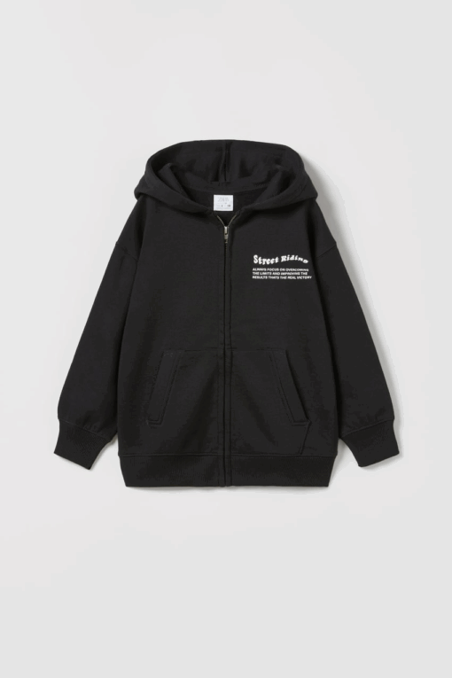ZARA PLUSH ZIPPER Street Riding HOODIE