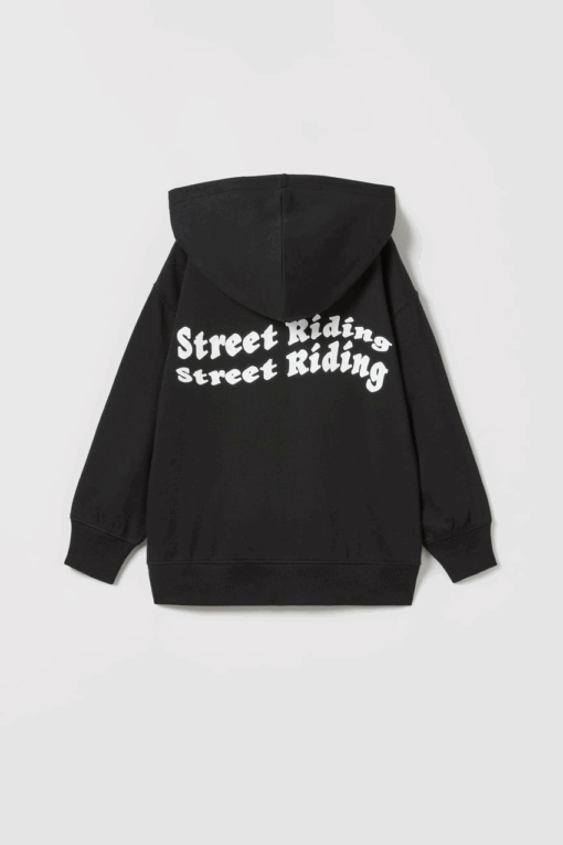 Zara PLUSH HOODIE WITH SLOGAN - Street Riding - Image 2