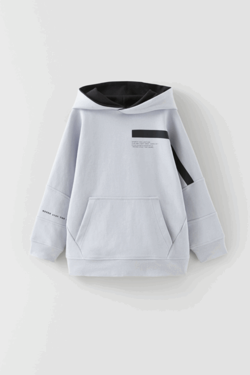 ZARA SPORTY COLLECTION HOODIE - LIGHT SKY