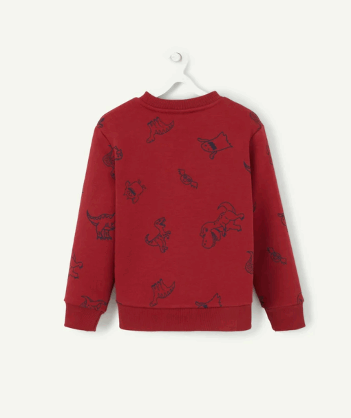 BOYS DARK RED MONSTERS TEAM RECYCLED FIBER SWEATSHIRT - Image 5