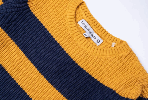 LULU CASTAGNETTE SHETLAND CREW NECK - Yellow/Navy - Image 2