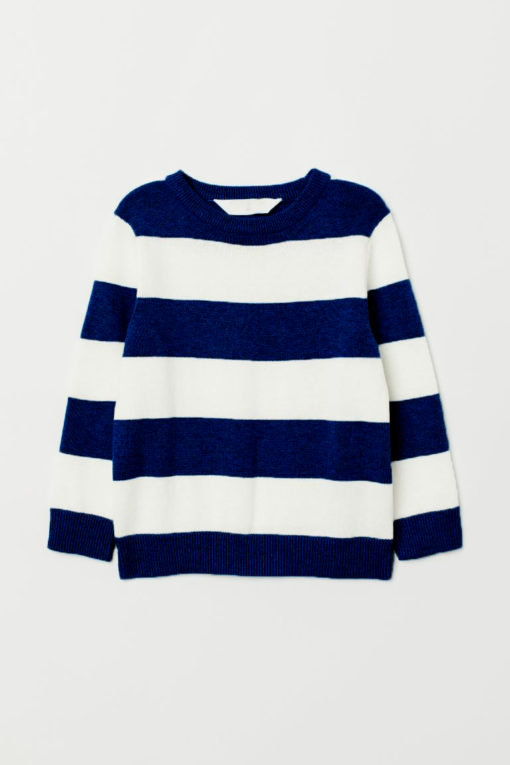 LULU CASTAGNETTE SHETLAND CREW NECK - White/Navy
