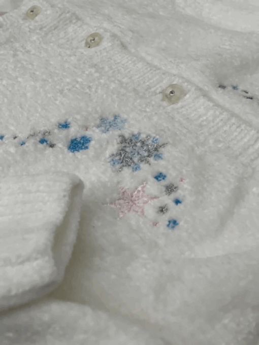 SERGENT MAJOR SNOW FLAKES EMBROIDERED CARDIGAN - WHITE - Image 2