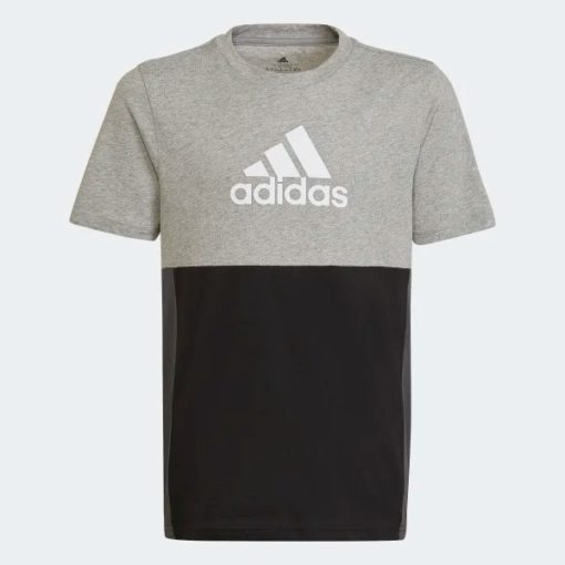 ADIDAS Short Sleeve T-Shirt Colorblock Tee - Black/Grey