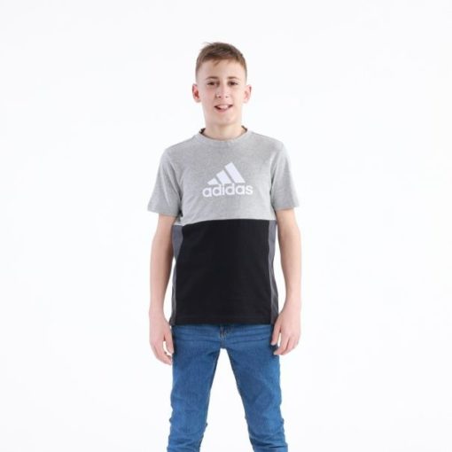 ADIDAS Short Sleeve T-Shirt Colorblock Tee - Black/Grey - Image 2