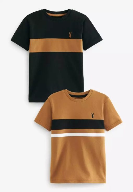 NEXT 2 Pack Colourblock Short Sleeve T-Shirts