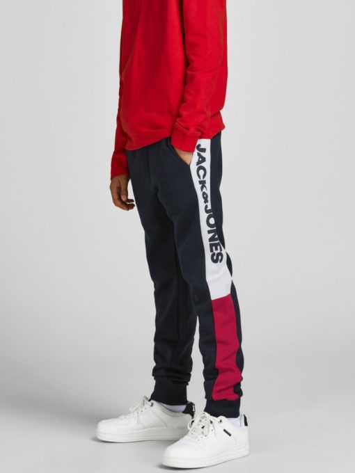 JACK & JONES BOYS TWILL LOGO BLOCK SWEAT PANTS