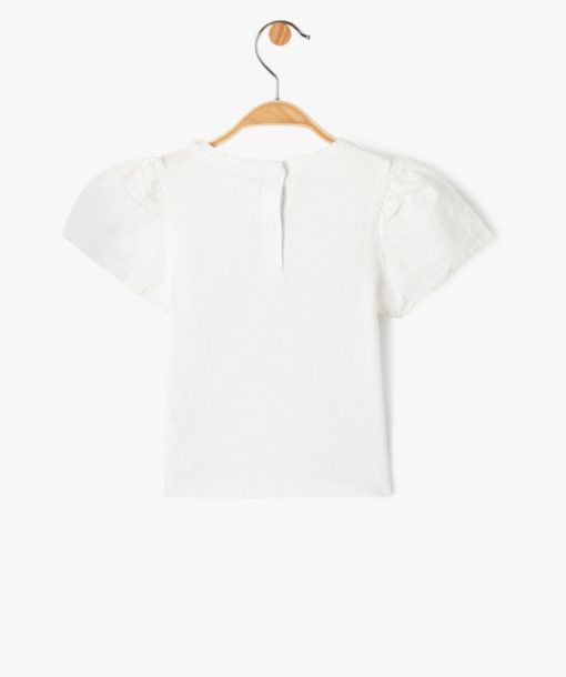 Baby girl's t-shirt with embroidered sleeves - Image 2