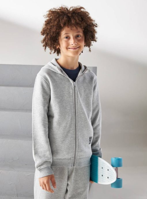 MAX Boys Plain Zip Through Jacket with Hoodie - Blue - Image 5