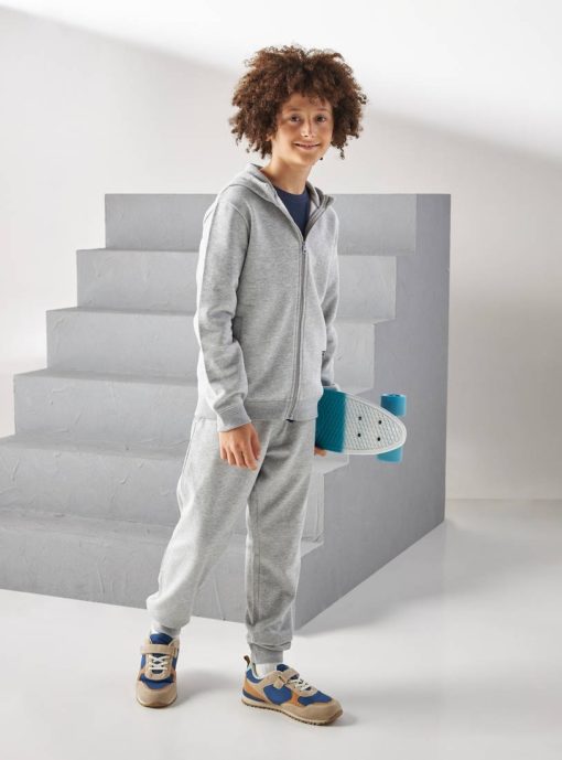 MAX Boys Plain Zip Through Jacket with Hoodie - Blue - Image 8