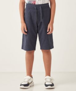 Max Boys Plain Jersey Long Shorts - Navy