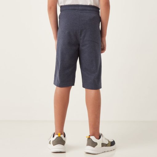 Max Boys Plain Jersey Long Shorts - Navy - Image 2