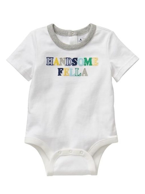 BABY GAP HANDSOME FELLA LOGO ROMPER 8