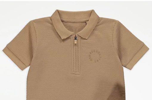 Tan Textured New Generation Polo Khaki