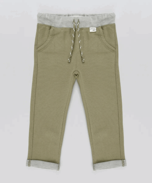 Baby Club Kids pants with drawstring and green military pockets